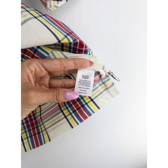 NWT $80 Talbots Blouse Womens LP Plaid V‎ Neck Ruffle Tunic Nylon Blend - Picture 7 of 8